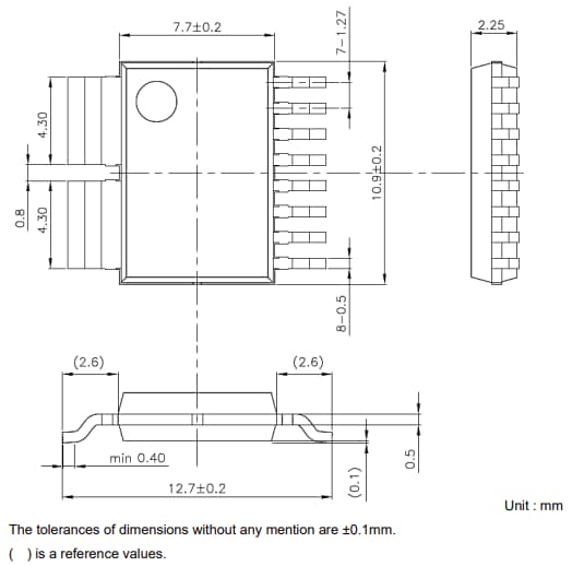 Mechanical Drawing - Asahi Kasei Microdevices CQ36 Coreless Current Sensor ICs